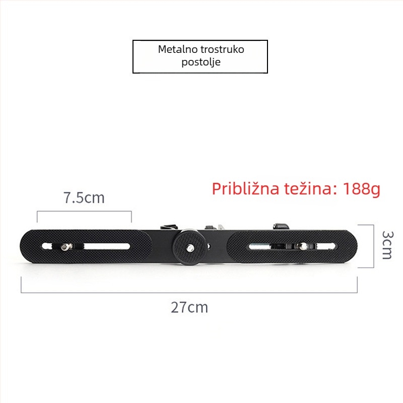 Univerzalna glava stativa za pametne telefone, ABS tijelo, nosivost 2–5 kg, težina 124,5 g