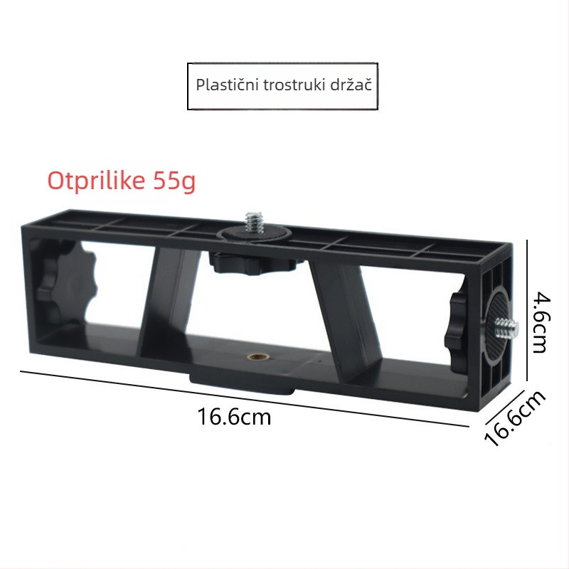 Univerzalna glava stativa za pametne telefone, ABS tijelo, nosivost 2–5 kg, težina 124,5 g
