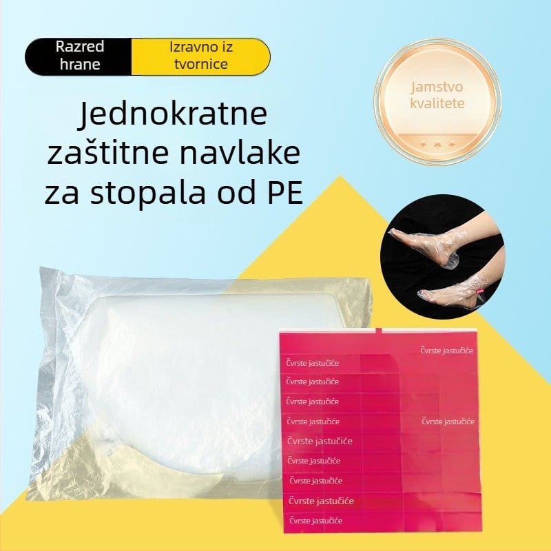 Jednokratne prozirne folije za njegu stopala, PE, debljina 0.04 mm, ispis logotipa, prilagodljivo