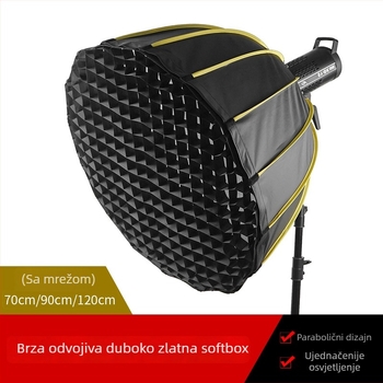 Parabolični duboki softbox za rasvjetu, brza montaža, aluminijska legura, model: duboki parabolni softbox, nosivost 2–5 kg, težina 2 kg