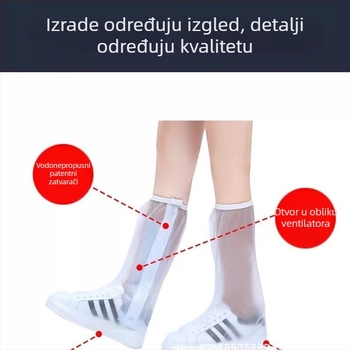 Kišna protuklizna navlaka za cipele s poboljšanim visokim cilindrom i debelim dnom, za vožnju na otvorenom, prijenosno, PVC