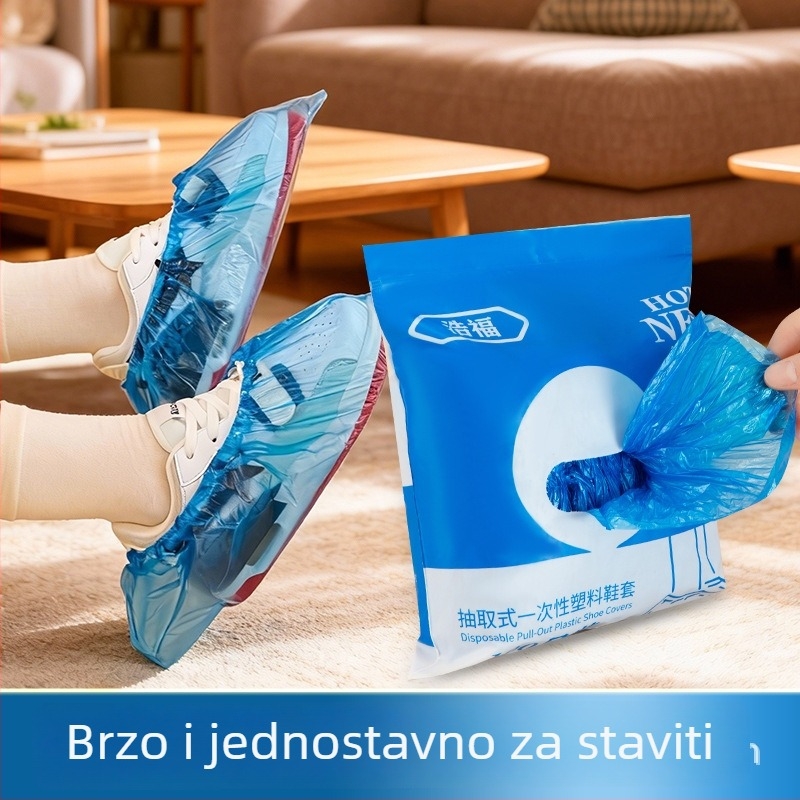 Jednokratne PE navlake za cipele, ekstra debele 0,11 mm, za unutarnju upotrebu, zaštita od prašine, protuklizne, otporne na habanje, vodootporne
