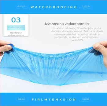 Jednokratne PE navlake za cipele, debeli, vodootporne, 100 kom., 1,8 g po komadu