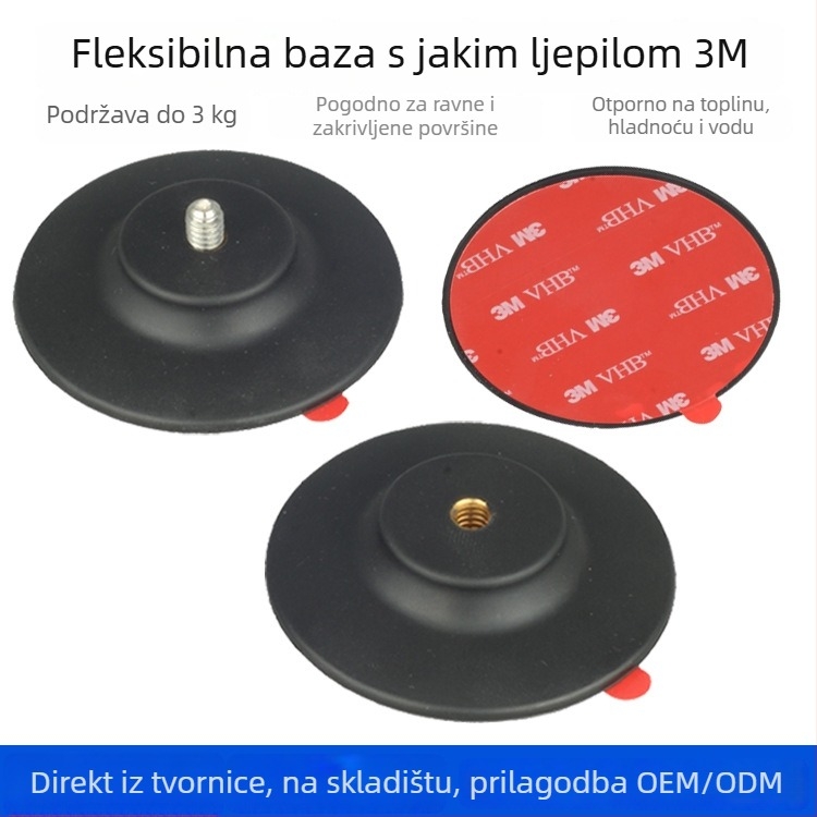 Dodatna oprema – baza s kugličnom glavom za akcijske kamere i pametne telefone, ljepiva baza, model FAM-66 / FAM-90, materijal plastika