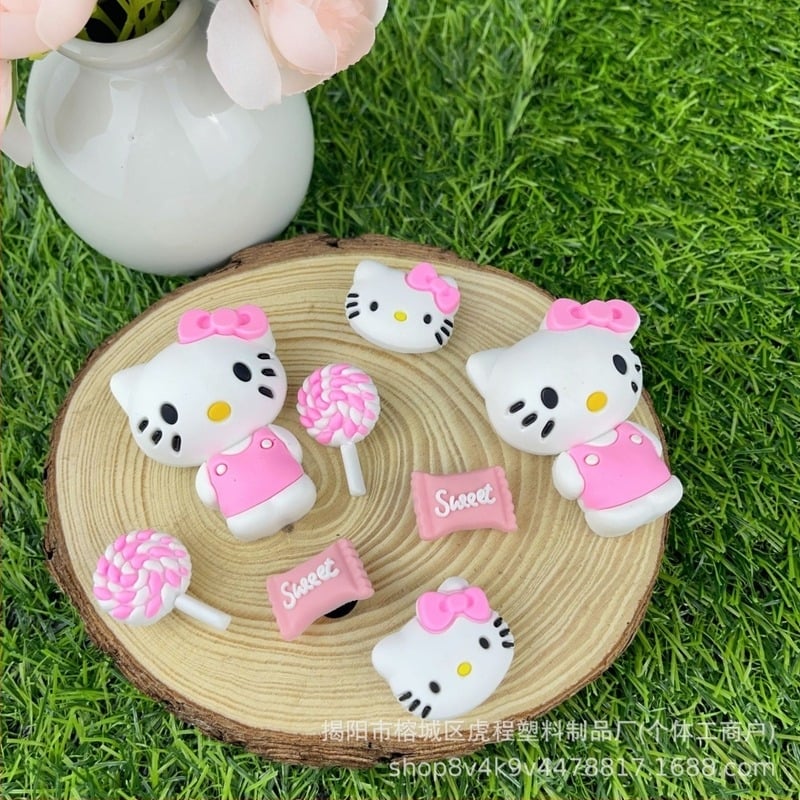 KT Cat Suit 8 komada – 3D odvojive cvjetne dekoracije i kopče za DIY dodatke za obuće, pogodna za sandale, casual, radnu obuću, papuče