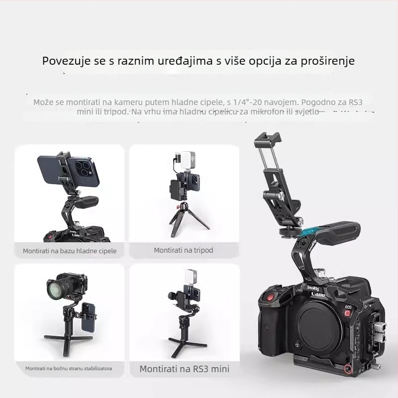 SmallRig metalni držač mobitela s horizontalnim i vertikalnim klipom za Apple/Android/DJI RS stabilizator seriju