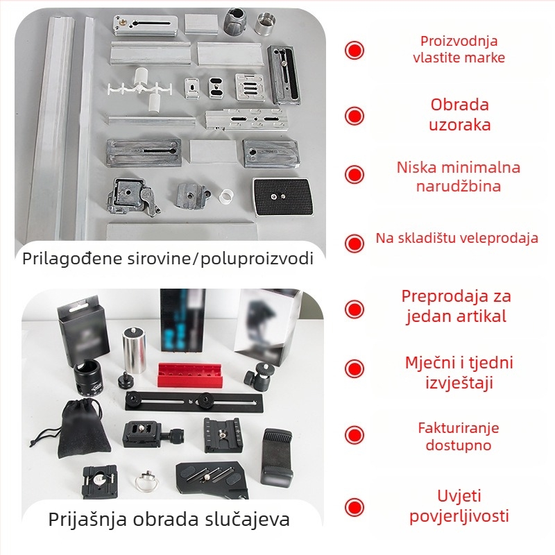 Proširena pločica za brzo oslobađanje 501PL za SLR kamere, kompatibilna s PTZ hidraulnom glavom, aluminijska legura, nosivost 6–10 kg