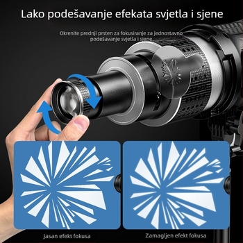 Pribor za objektiv za foto lampu Shenniu Jinbei Hertus Baorong; aluminijska legura; model mm866; LED umetnuta spot leća s optičkim fokusiranjem; nosivost 2–5 kg; težina 1 kg