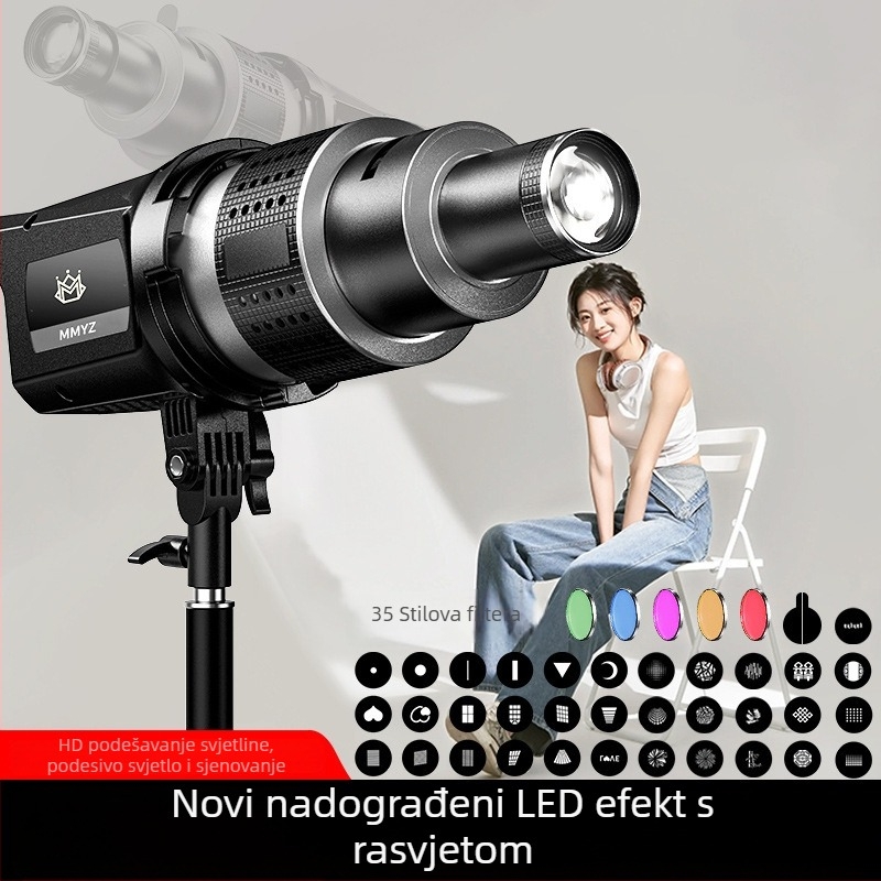 Pribor za objektiv za foto lampu Shenniu Jinbei Hertus Baorong; aluminijska legura; model mm866; LED umetnuta spot leća s optičkim fokusiranjem; nosivost 2–5 kg; težina 1 kg