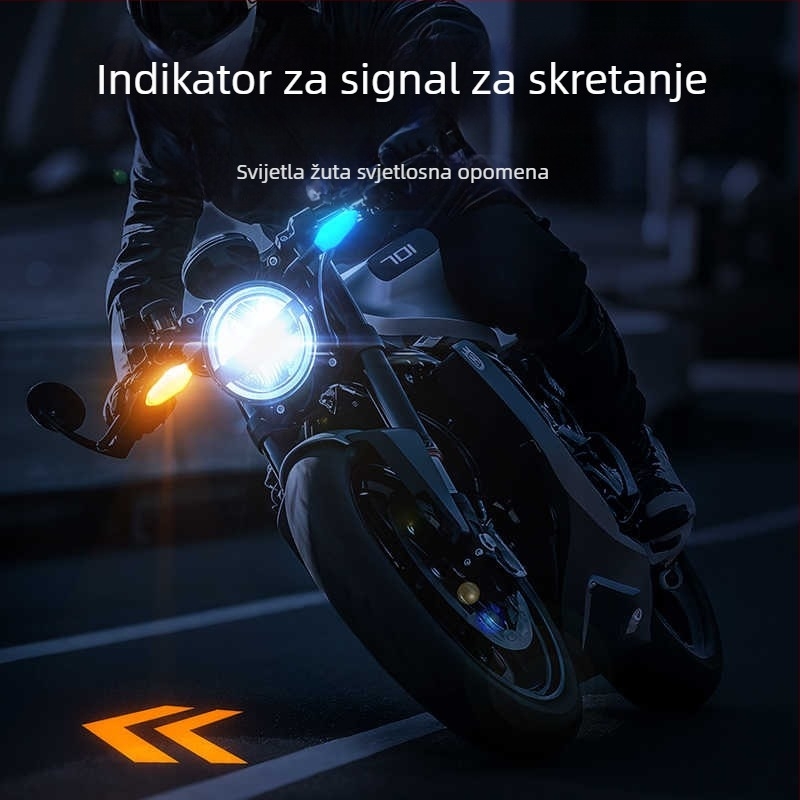 Projektor svjetla pokazivača smjera za motocikl s LED, univerzalna kompatibilnost, 12V, 1A, model 005, ABS+PC