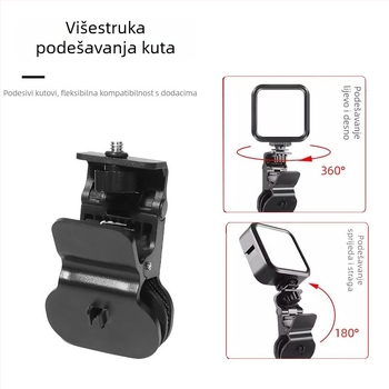 Moćna univerzalna klipsa za livestream s rasvjetom i pan-tilt glavom; podržava do 2 kg