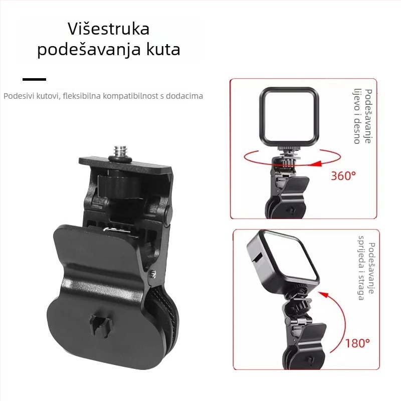 Moćna univerzalna klipsa za livestream s rasvjetom i pan-tilt glavom; podržava do 2 kg