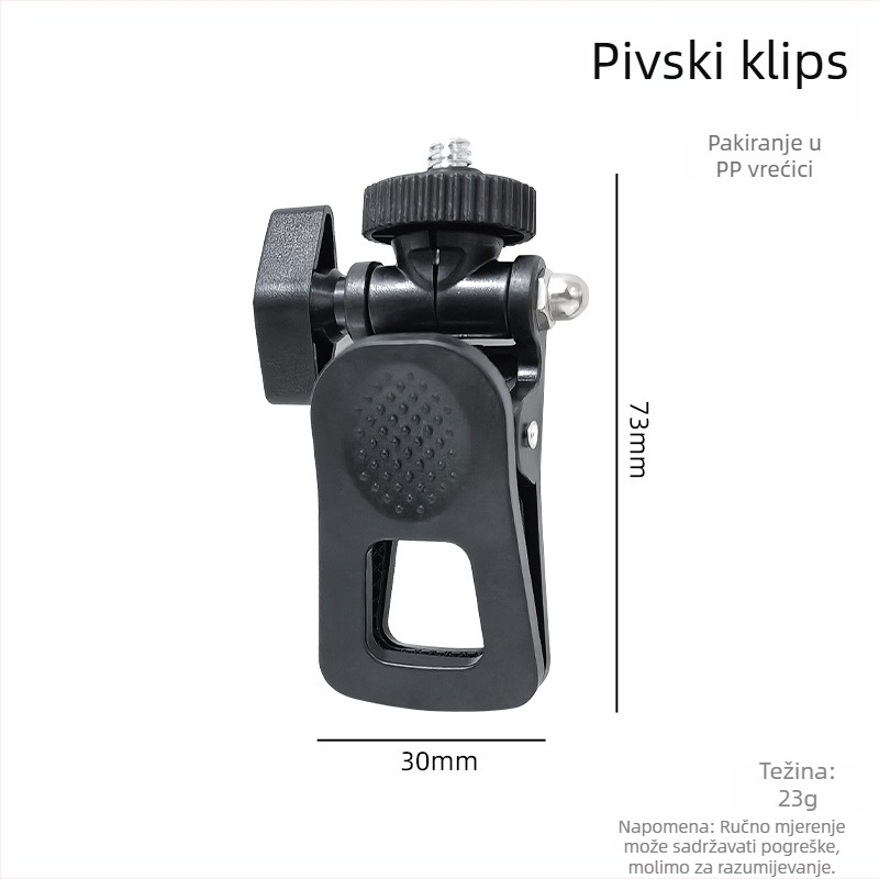 Moćna univerzalna klipsa za livestream s rasvjetom i pan-tilt glavom; podržava do 2 kg