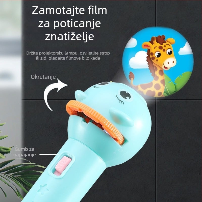 Dječji projekcijski svjetleći set – svijetleća edukativna igračka s likovima životinja, potiče ran razvoj i koordinaciju ruka-oko, plastično-gumeno tijelo, 3C certifikat