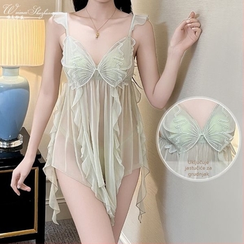 Suknja od poliestera s visokim strukom, prorezani gazirani trake, seksi stražnji dizajn, za kućnu uporabu