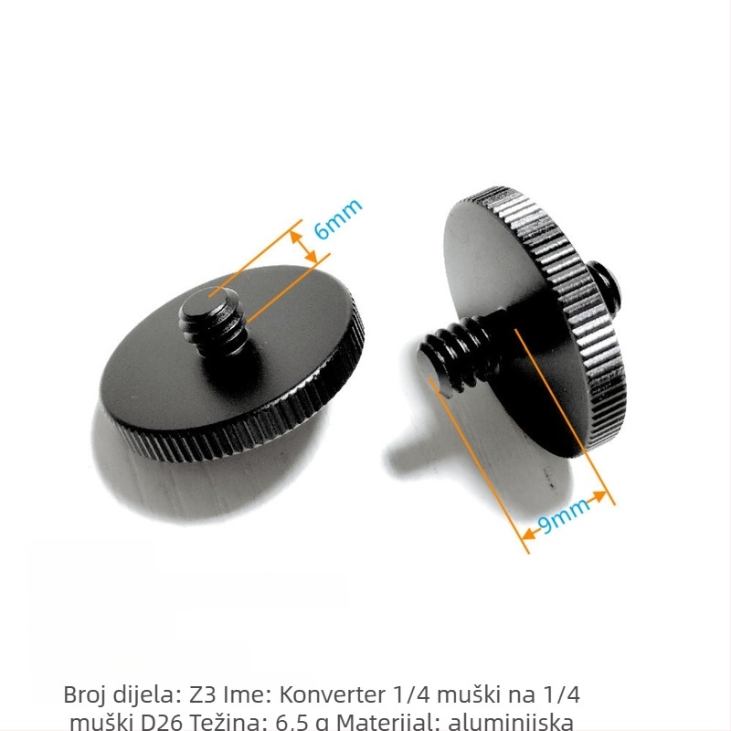 Glava stativa s konverzijskom maticom 1/4–3/8 i gumbom za ploču za brzo oslobađanje, aluminijska legura, model Z, nosivost 2–5 kg