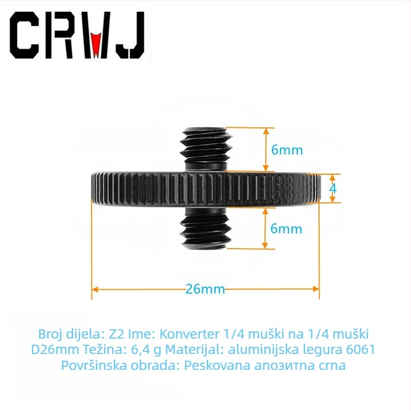 Glava stativa s konverzijskom maticom 1/4–3/8 i gumbom za ploču za brzo oslobađanje, aluminijska legura, model Z, nosivost 2–5 kg