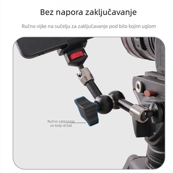 Čarobni rameni nosač za mobitel i mikrofon — univerzalni aluminijski spoj, dvostrani gimbal, dimenzije 11 x 7 inča, nosivost do 2 kg