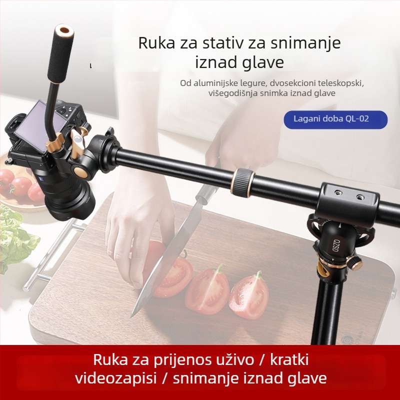 Gornji držač za pametni telefon i SLR kameru, QL-02, karbonska vlakna