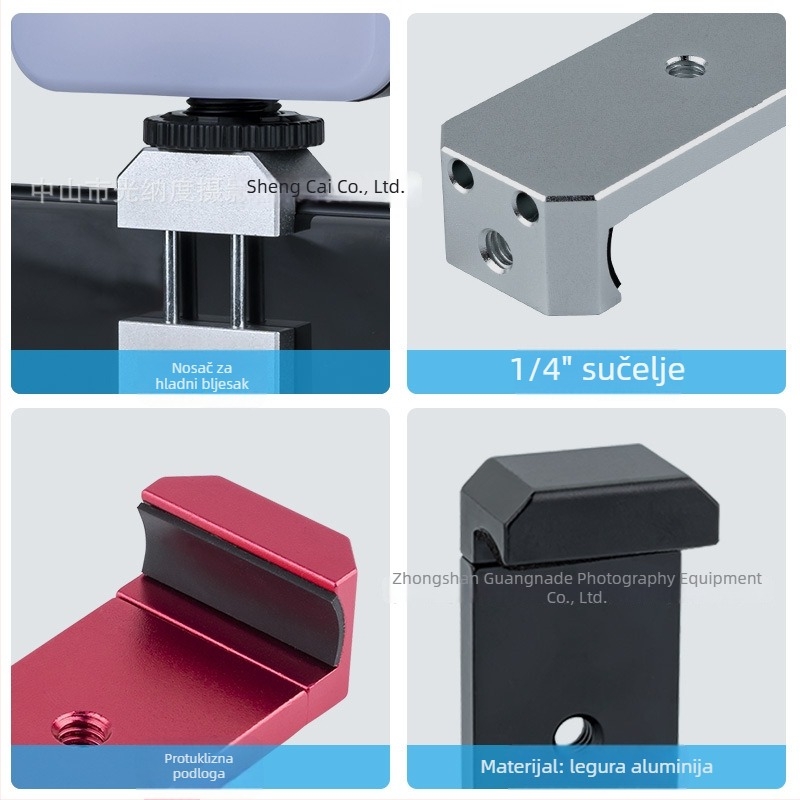 Aluminijska klipsa za telefon od aluminijuma – raspon zahvata 6–9 cm, nosivost do 2 kg, težina 56 g