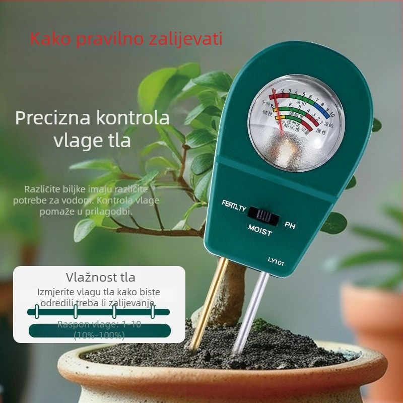 Test tla za pH i vlagu za kućno vrtlarstvo — mjeri pH tla, vlagu tla i hranjive tvari