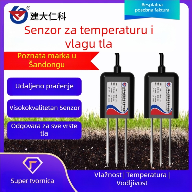 Senzor tla za staklenik: pretvarač temperature i vlage, mjerenje vlage, vodljivost i pH tla