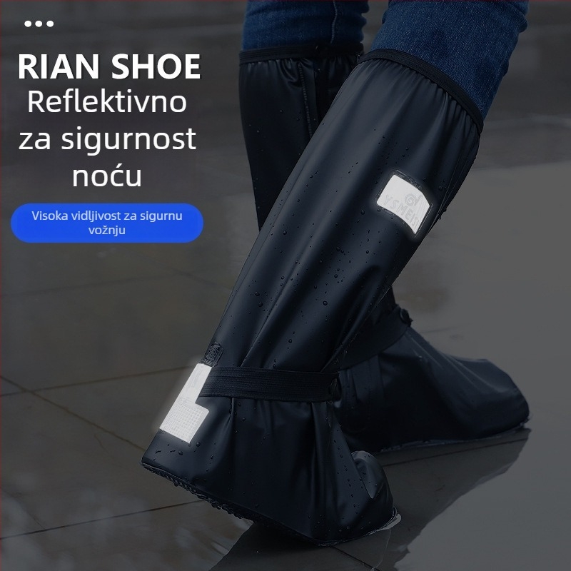 Kišne navlake za cipele, vodootporne i protuklizne, PVC materijal, visok otvor, za vanjsku upotrebu, prenosne