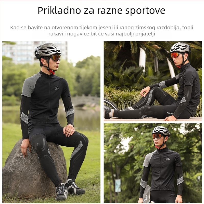 West Biking dječje leg sleeves s velurovom podstavom, poliester/spandeks, mogućnost prilagodbe, za košarku, trčanje i biciklizam