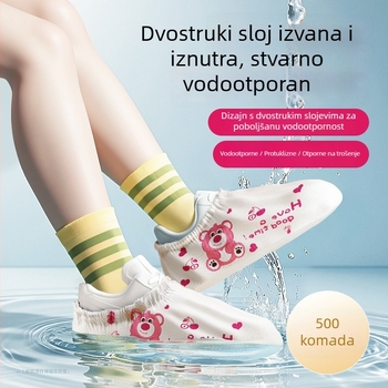Debljane jednokratne navlake za obuću za kućnu upotrebu, otporne na habanje, vodootporne, od netkane tkanine, unutarnje protuklizne, pogodne za učenike i goste, ponovno upotrebljive