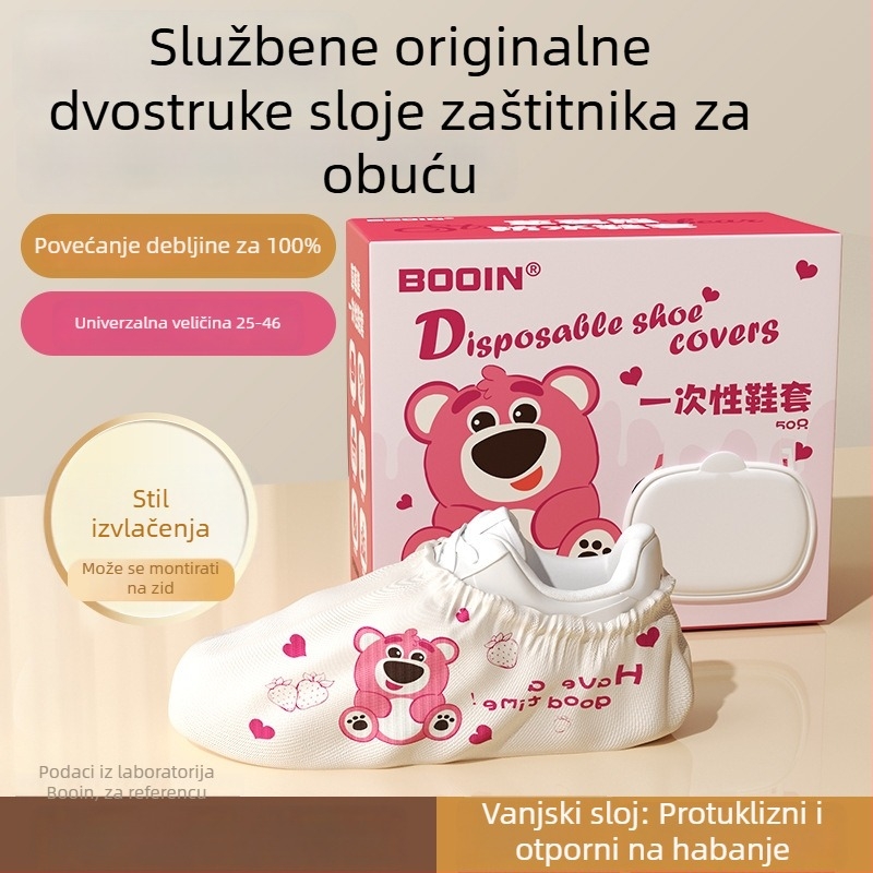 Debljane jednokratne navlake za obuću za kućnu upotrebu, otporne na habanje, vodootporne, od netkane tkanine, unutarnje protuklizne, pogodne za učenike i goste, ponovno upotrebljive