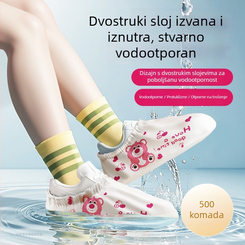 Debljane jednokratne navlake za obuću za kućnu upotrebu, otporne na habanje, vodootporne, od netkane tkanine, unutarnje protuklizne, pogodne za učenike i goste, ponovno upotrebljive