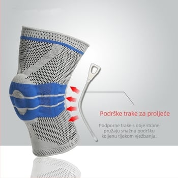 Sportski štitnici za koljena s pletenom opružnom podrškom za košarku, nogomet, trčanje i planinarenje; silikonski štitnici za koljena