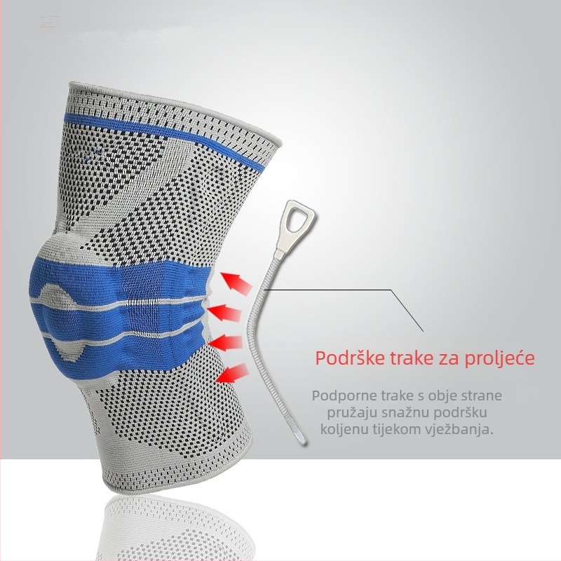 Sportski štitnici za koljena s pletenom opružnom podrškom za košarku, nogomet, trčanje i planinarenje; silikonski štitnici za koljena