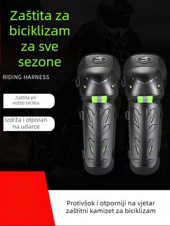 DESIGN Četverodijelni zaštitni set od PP ljuske: štitnici za koljena, štitnici za laktove i svjetleće potkoljenice za biciklizam i aktivnosti na otvorenom