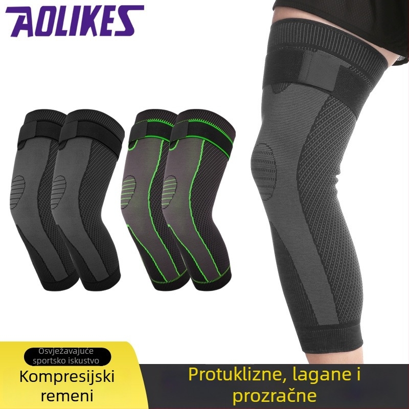 Kompresivne nogavice za potkoljenicu sa zaštitom koljena, produžene zaštite koljena, za vožnju biciklom, trčanje, košarku, nogomet i planinarenje – tople