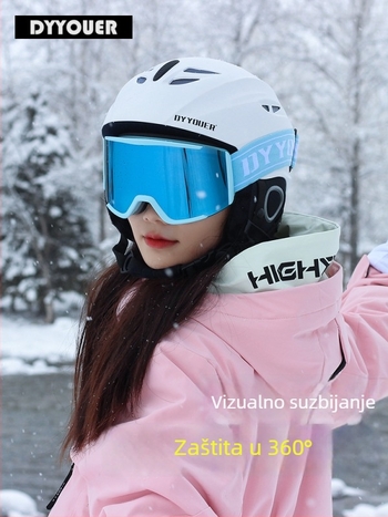 DYYYOUER skijaška kaciga s integriranim naočalama, sve-u-jednom za odrasle, unisex, izdanje 2025