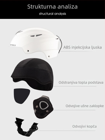 DYYYOUER skijaška kaciga s integriranim naočalama, sve-u-jednom za odrasle, unisex, izdanje 2025