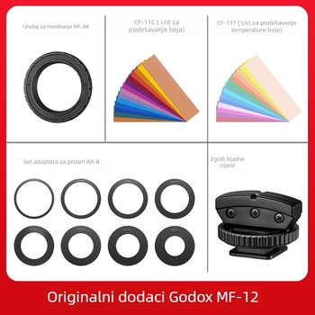 MF12 komplet filter-adaptera za prstenasti bljeskalnik, aluminijska legura, God Cow