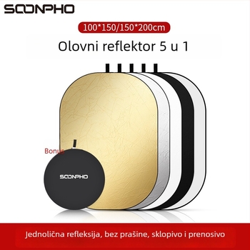 Su Ben ovalni foto-reflektor panel pet u jedan od aluminijskog legura - prenosni, sklopivi panel za meko svjetlo, sjenčanje i dopunsko osvjetljenje