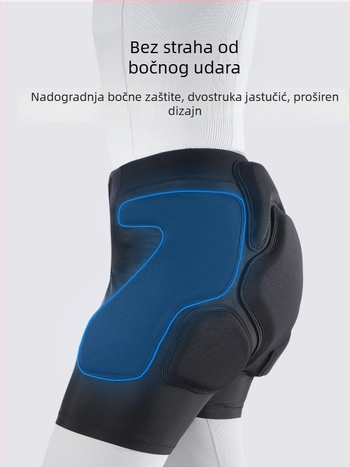 Odrasle hlače za zaštitu na skijanju s integriranim zaštitnim ulošcima – otporne na pad, otporne na udarce; Lycra diving tkanina, poliester-nylon pjena, EVA vlakna