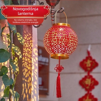 Solarna lampa s željeznim rešetkastim prozorom za projekciju, vanjski dvori i vrt, IP65 vodootporno, LED izvor, 0,5 W, induktivni prekidač, radno vrijeme 6–12 sati