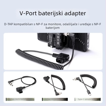 D-TAP na NP-F970/550/750 dvostrani simulirani baterijski adapter s držačem monitora – aluminijska legura