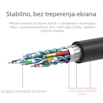 VGA kabel 3+6 EMI-zaštićeni za stolno računalo, spoj monitora, TV-a i projektora – video kabel