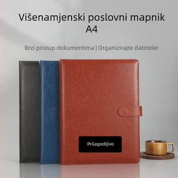 Kožni A4 clipboard s čvrstim stezaljkom, višenamjenski dokumentni fascikl i menadžerski clipboard za sastanke i potpisivanje