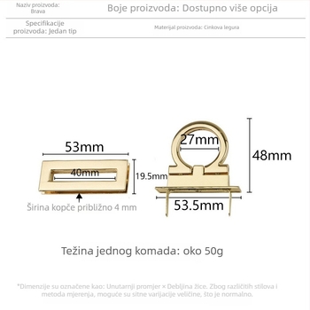 Metalna mortise brava od legure, marka Meters, polirani završetak, serija Mortise lock