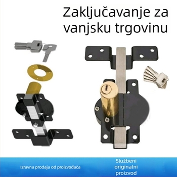 Mehanička brava za drvena vrata s ključem, vodoravni čep, 50 mm
