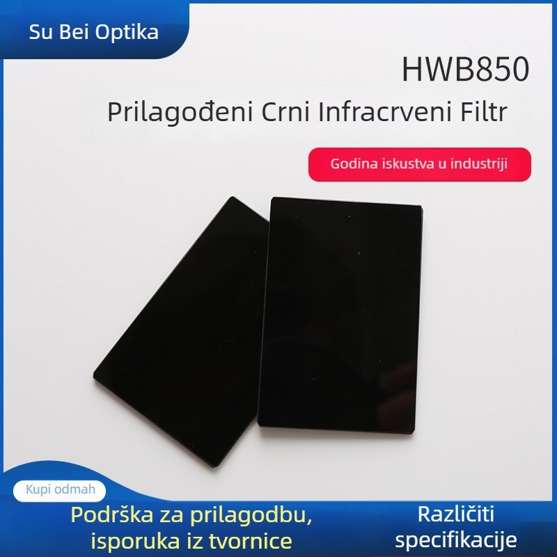 HWB850 IR-cut filter od stakla za instrumente, filtr s apsorpcijom u vidljivom spektru