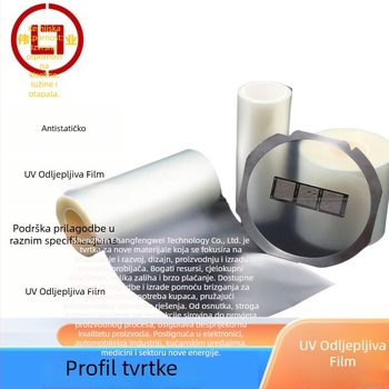 PET ljepiljiva traka za rezanje wafera i stakla – pirolitički film, smanjenje UV, viskoznost visoka – debljina 0,18 mm, kratkotrajna otpornost na temperaturu 130°C, dugoročna 80°C