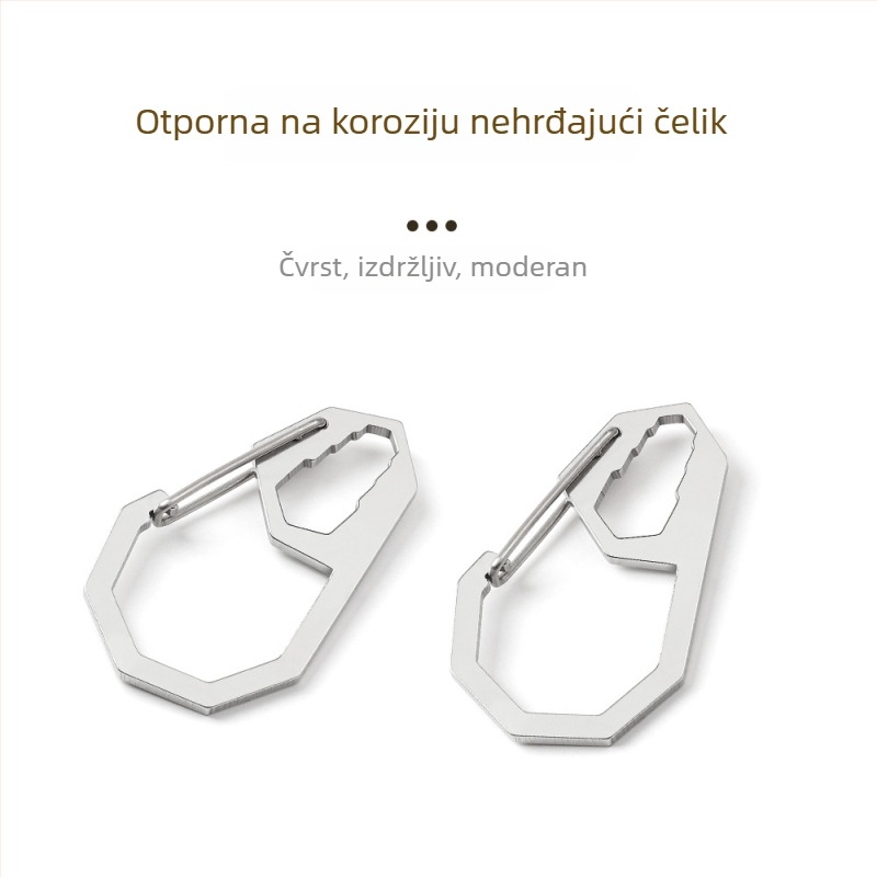 X-TOOLS Karabiner od nehrđajućeg čelika, oktagonalni oblik, brzo otpuštanje, višenamjenski, nosivost 20