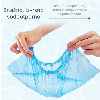 Jednokratne navlake za cipele za unutarnju upotrebu, zaštita od prašine, debele, vodootporne od PE plastike, univerzalna veličina, pakiranje 100 komada